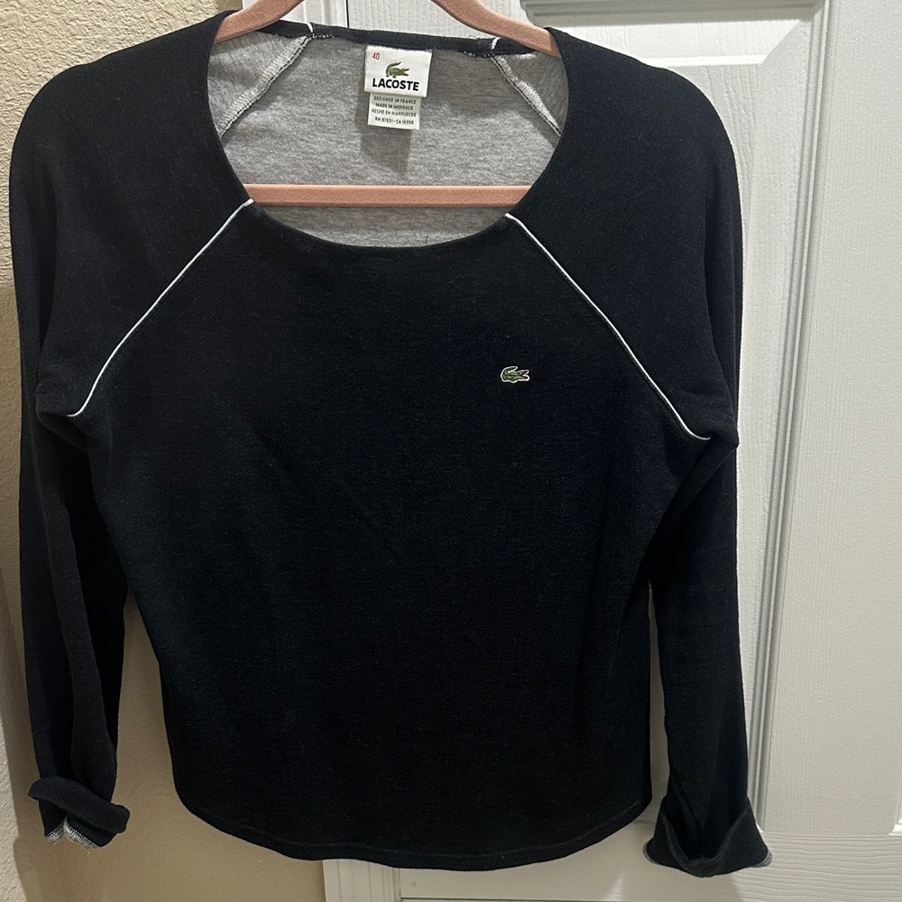 Lacoste Women's Black Long Sleeve Tee